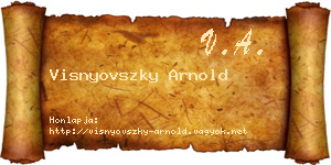 Visnyovszky Arnold névjegykártya